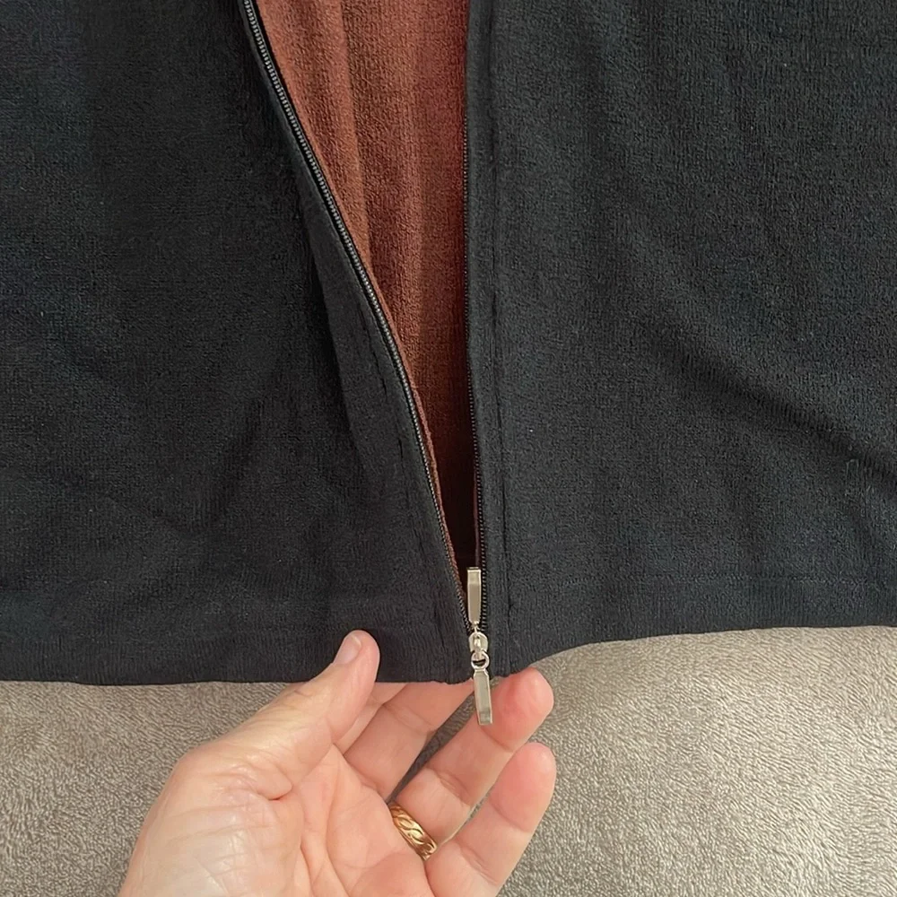 Barry Bricken reversible full zip Cardigan Men’s XL  SILK blend Black &‎ Brown